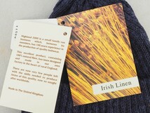 5T240313 未使用/保管品 HIGHLAND2000 ハイランド2000 イングランド製 リネン ニット帽 ニットキャプ ビーニー ネイビー/デニム_画像7