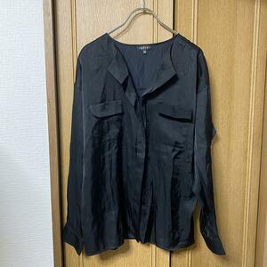  Indivi INDIVI plain shirt blouse long sleeve black black lady's 
