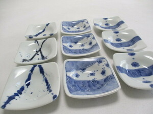  peace ceramics small plate 9.2cm 3 pattern 9 sheets legume plate plate blue and white ceramics 