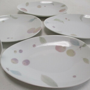 たち吉 チェリー 中皿 20ｃｍ 5柄5枚 /ドロップ皿 焼き物皿 プレート 皿 の画像3