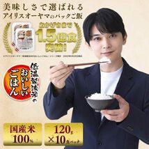 10個 アイリスオーヤマ(IRIS OHYAMA) パックご飯 国産米 100% 低温製法米 非常食 米 レトルト 120g ×1_画像3