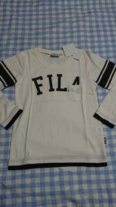 ♪161☆未使用・保管品☆FILA☆ポケット付き　長袖Tシャツ　アイボリー110②