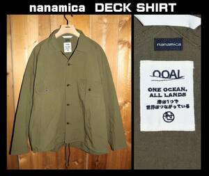 送料無料 特価即決【未使用】nanamica ★ Cotton Wool Deck Shirt (Lサイズ) ★ ナナミカ デッキシャツ US ARMY SUGF357 日本製 KK
