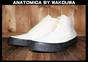 送料無料 即決【未使用】 ANATOMICA BY WAKOUWA ★ DECK SHOES HIGH 25cm ★ アナトミカ ワクワ デッキシューズ ハイ 箱無し スニーカー