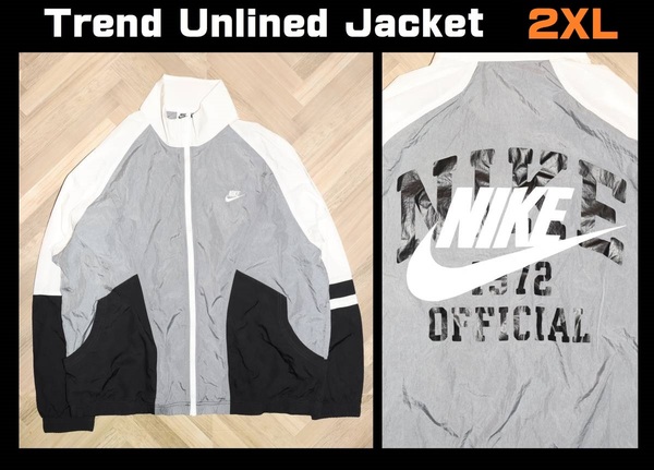 送料無料 特価即決【未使用】 NIKE ★ Trend Unlined Jacket (2XL) ★ ナイキ DD6171 ビッグサイズ ジャケット ウーブンジャケット ②