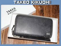 送料無料 特価即決【未使用】 TAKEO KIKUCHI ★ マルゴ オイルレザー スマホ財布 ★ タケオキクチ 牛革 税込定価1万7600円 780606_画像1