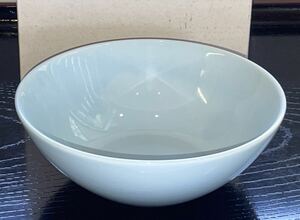 淡い 水色 ボール 鉢 ◆盛り鉢 浅い小丼◆ 陶器【直径14㎝Ｘ高さ4.2㎝】未使用