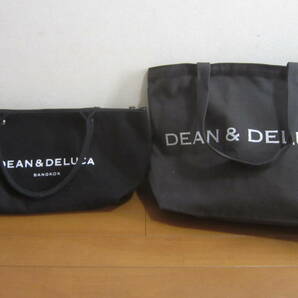 DEAN&DELUCA ディーン＆デルーカ バッグ2個セット トートバッグ 黒 濃いグレー系 O2403Cの画像2