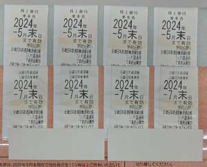 送料無料 8枚セット 近鉄株主優待 乗車券 2024年7月末×4枚、2024年5月末×4枚 近畿日本鉄道 株主優待 沿線招待乗車券 6823