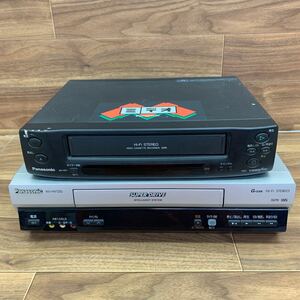 ◆E-45 Panasonic パナソニック NV-HC1 VHS Hi-Fi ビデオ ミデオ ビデオデッキ NV-HV72G-S ２台 まとめ 映像機器 通電確認済み