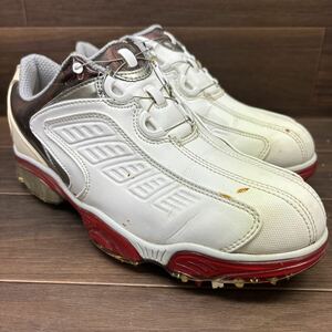 KT240305 D-52 FOOTJOY フットジョイ SPORT スポーツ Boa ボア ゴルフシューズ ホワイト レッド メンズ 24.5cm