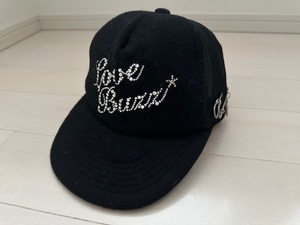 ヒステリックグラマー　LOVE BuZZスワロフスキー帽子キャップ　LOVE BuZZピン付　美品　日本製