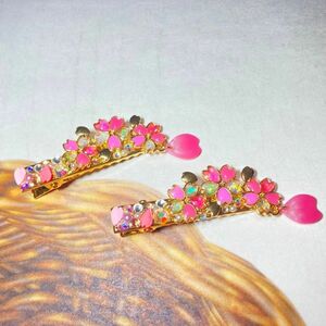 花びら揺れる桜のヘアクリップ*.ﾟ2本セット