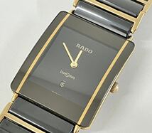 【送料無料!!希少品】RADO ラドー DIASTAR ダイヤスター 160.0282.3 黒文字盤 クォーツ メンズ 腕時計 ダイアスター ゴールド 不動 現状品 _画像1