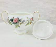 【3点まとめ】WEDGWOOD ウェッジウッド HATHAWAY ROSE ハザウェイローズ コーヒー ティーポット 蓋付きシュガーポット ミルクポット 食器 _画像5