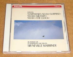 92年盤CD☆マリナー／ハイドン：交響曲「驚愕」「軍隊」「時計」（PHCP-10143） MARRINER／HAYDON：SYMPHONIES NOS.94,100 & 101