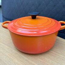 LE CREUSET 両手鍋 オレンジ 20CM 現状品_画像4