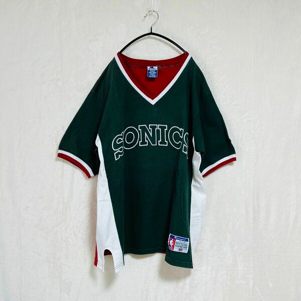 90年代 Champion チャンピオン バスケ シューティングシャツ NBA SONICS ソニックス ウォームアップウェア
