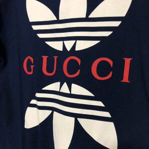 グッチ GUCCI adidas コラボ ネイビー Tシャツ XSの画像2