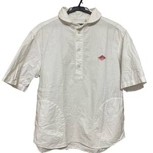 DANTON ダントン　ショールカラー　半袖でプルオーバーシャツ　サイズ42 ホワイト