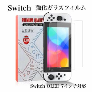 switch 有機el ガラスフィルム 2枚入り 画面保護フィルム