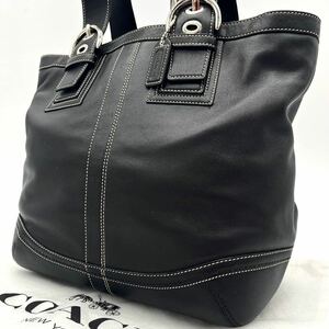 1円【未使用保管品】コーチCOACH ハンドバッグ トートバッグ ショルダー ビジネスバッグ メンズ レザー 大容量 A4 肩掛け 本革 ブラック 黒