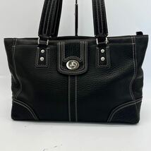 1円【未使用級】コーチCOACH ハンドバッグ トートバッグ ショルダー ビジネスバッグ 大容量 メンズ レザー A4 肩掛け 通勤 本革 ブラック_画像2