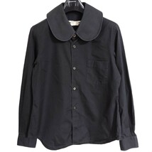 comme des garcons コムデギャルソン 長袖シャツ 丸襟 黒 S_画像1