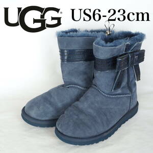 EB4913*UGG*アグ*レディースショートムートンブーツ*US6-23cm*ネイビー