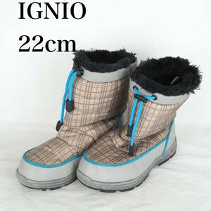 EB4930*IGNIO*イグニオ*ジュニアスノーブーツ*22cm*グレー