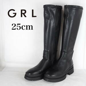 EB4974*GRL*グレイル*レディースロングブーツ*25cm*黒