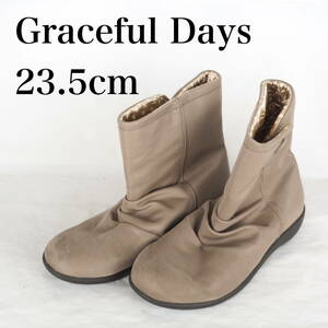 EB5068*Graceful Days*グレイスフルデイズ*レディースショートブーツ*23.5cm*明るい茶系