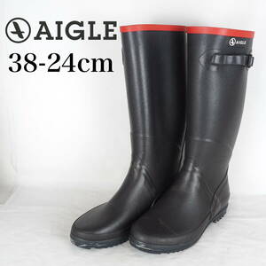 EB5078*AIGLE*エーグル*レディースレインブーツ*38-24cm*黒