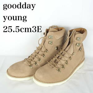 EB5106*goodday young*メンズショートブーツ*25.5cm3E*ベージュ