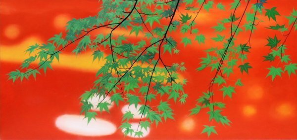 Lacquer painting blue maple NH182A Eurasian art, painting, Japanese painting, others