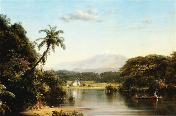 复制品油画 Frederick Edwin Church_Magdalena Landscape MA3116 欧亚艺术, 绘画, 油画, 自然, 山水画