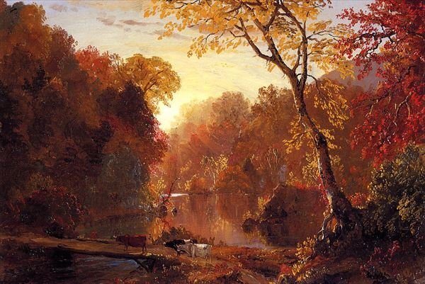 Reproduction de peinture à l'huile de l'automne de Frederic Edwin Church en Amérique du Nord MA3086 Eurasia Art, Peinture, Peinture à l'huile, Nature, Peinture de paysage