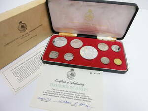 プルーフ祭 バハマ共和国 公式コイン 銀貨 プルーフ9枚セット 1971年 フランクリンミント 諸島 連邦 コレクション アンティーク 記念硬貨