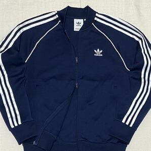 レアカラー美品 adidas オリジナルス 紺 ATP 復刻 トレフォイルロゴ ジャージ L トラックジャケット トラックトップ アディダス SST 正規品の画像2