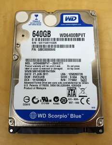 Western Digital WD HDD ハードディスク WD6400BPVT-26HXZT1 640GB