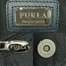 【美品】フルラ FURLA 2way ボストンバッグ メンズ レザー 本革 ビジネス 旅行 大容量 ショルダー 斜め掛け ハンド 総柄 黒色 ブラック _画像9