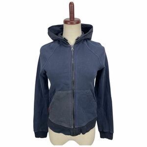 PRADA SPORTS Prada sport lady's navy material switch Zip up Parker jacket outer blouson outer garment 