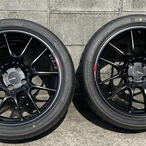 ENKEI GTC02 17インチ 8J+42 4穴 PCD100 黒 POTENZA RE-71RS 215/40R17 4本 ★ほぼ新品の画像3