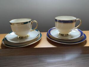 LENOX カップ&ソーサー プレート ペア 金彩 レノックス 2脚セット MADE IN USA 金縁