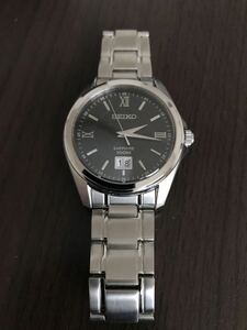 中古良品 SEIKO セイコー クオーツ アナログ SS 6N76-00E0 サファイアガラス 日付 3針