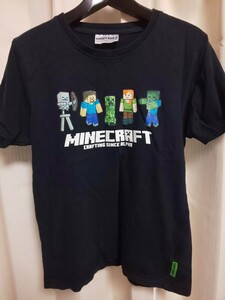 Tシャツ 半袖 160 ブラック 黒 マインクラフト Minecraft マイクラ 半袖Tシャツ