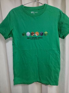 Tシャツ 半袖Tシャツ 160 半袖 マイクラ マインクラフト Minecraft グリーン ユニクロ UT