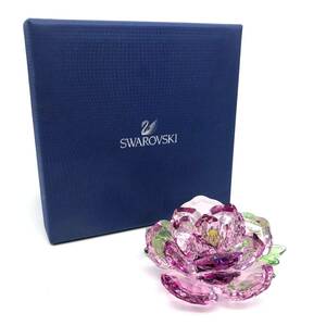 【中古品】SWAROVSKI スワロフスキー PEONY ピオニー 5136721 芍薬 花 フラワー ピンク 置物 クリスタル（管13778）