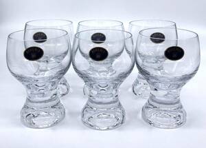 【長期保管未使用品】BOHEMIA ボヘミア クリスタル ジーナグラス ワイングラス 6客 ガラス食器（管12799）