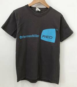 RED Herman Miller ロゴ Tシャツ プリント コットン チャコール ハーマンミラー 古着 ヴィンテージ レア 希少■0327Q②